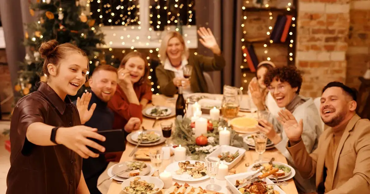 Family at the Christmas table
