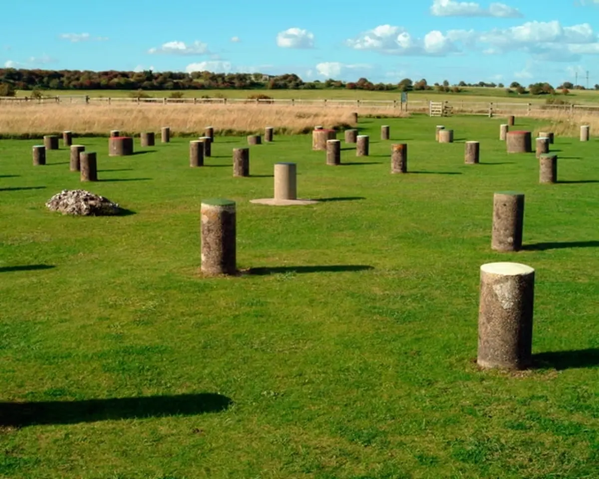 Woodhenge site with the circle of pits