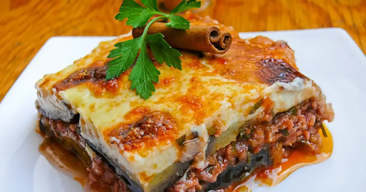 Moussaka on a plate