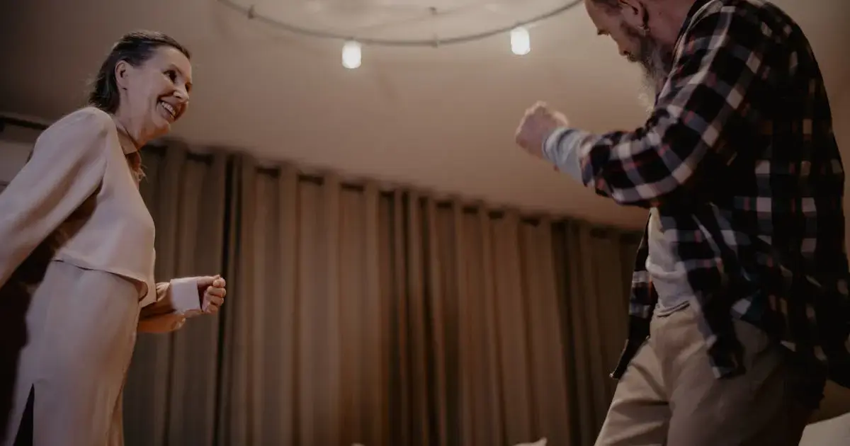 Older adults dancing