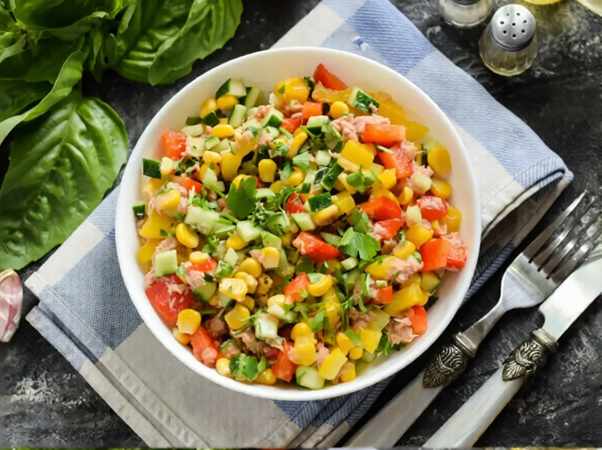 Tuna Salad with Corn and Vegetables (2)