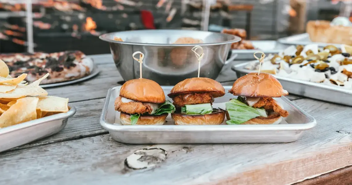 mini burgers on a platter