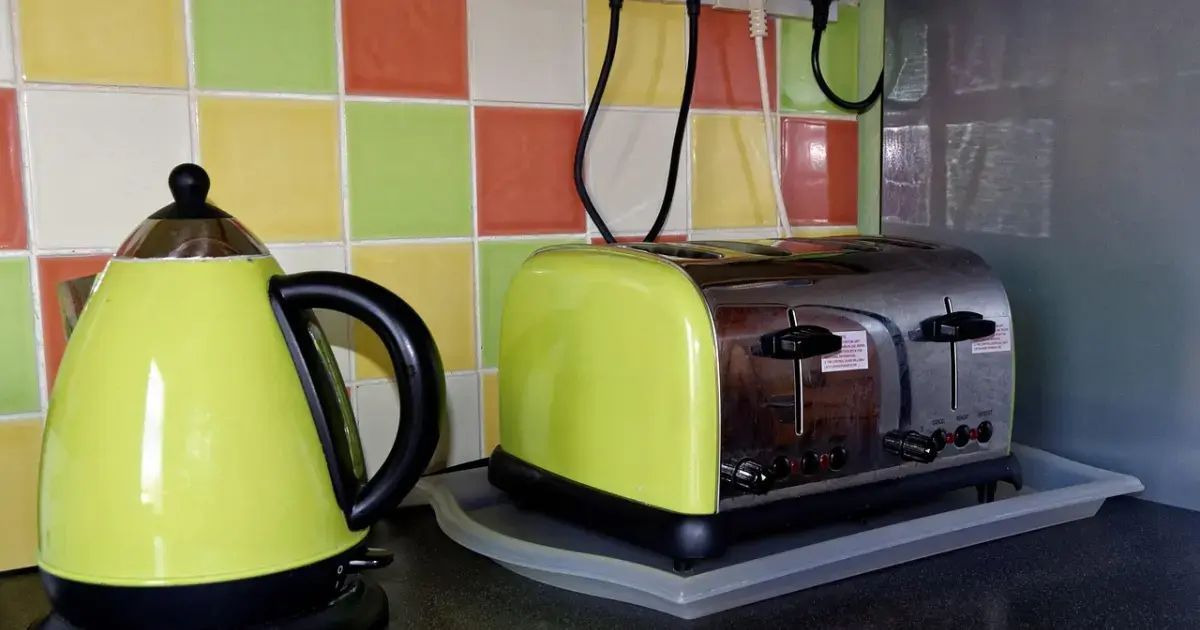 toaster and kettle in the kitchen