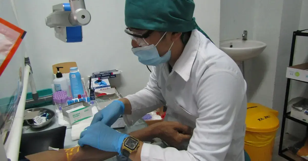 person in medical laboratory