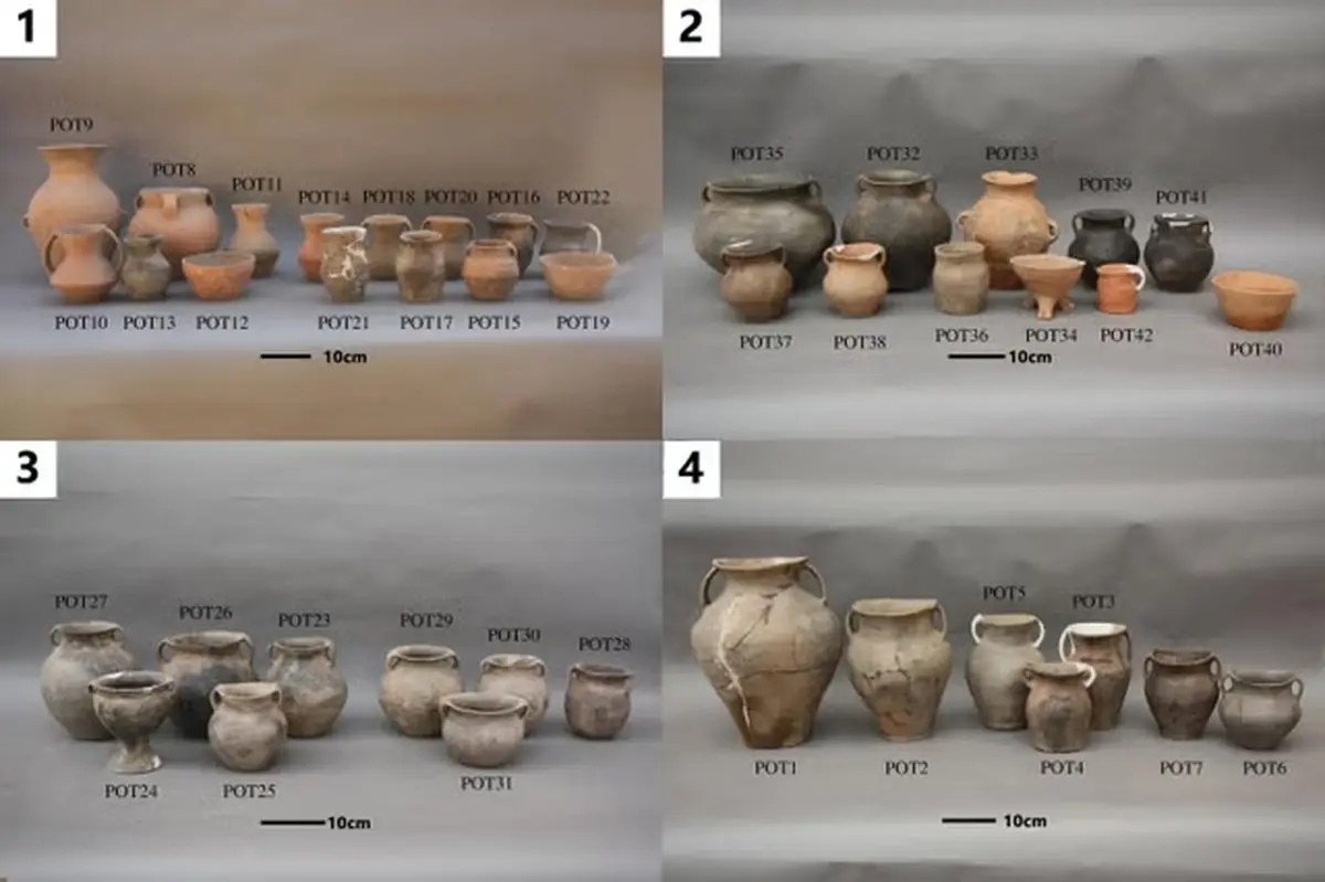 Ancient Chinese Jugs in a Museum