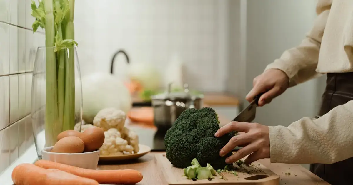 woman preparing vegetables in the kitchen