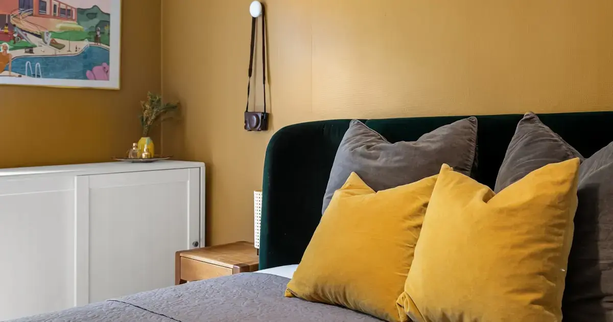 room with yellow walls
