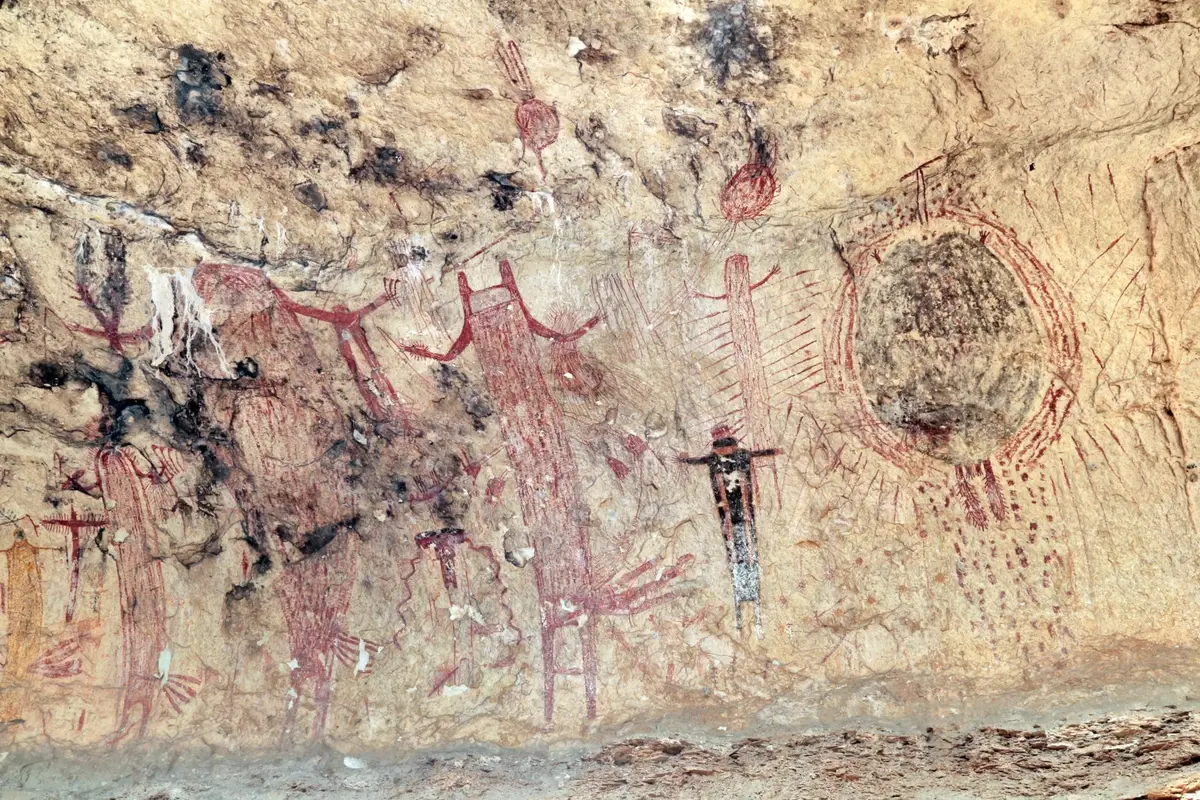 Intricate frescoes of Pecos Canyon in Texas