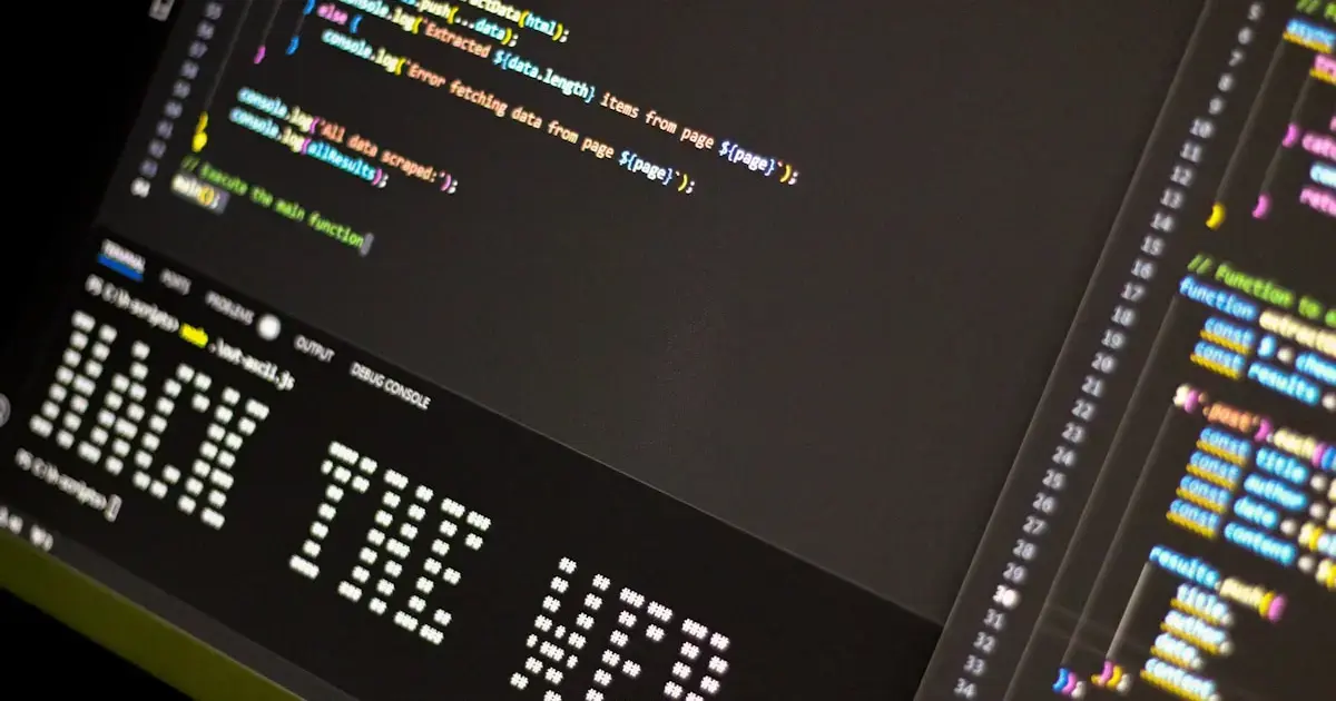 Hacker attack on a laptop screen