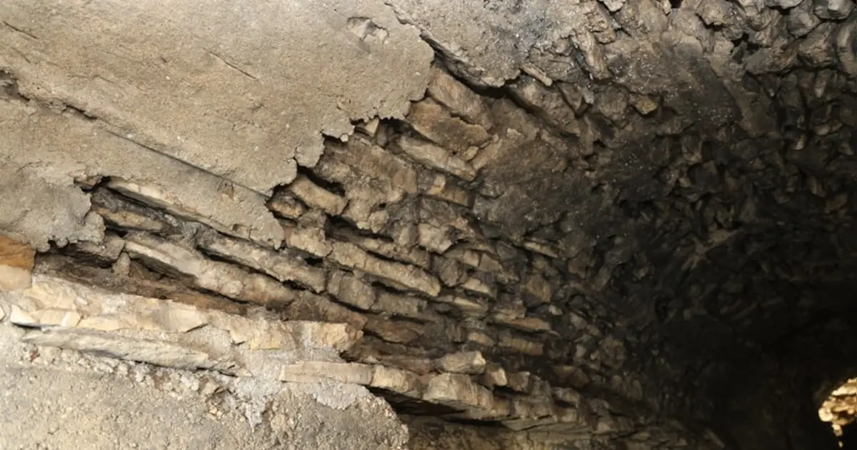 Tunnel beneath the ancient Roman amphitheater
