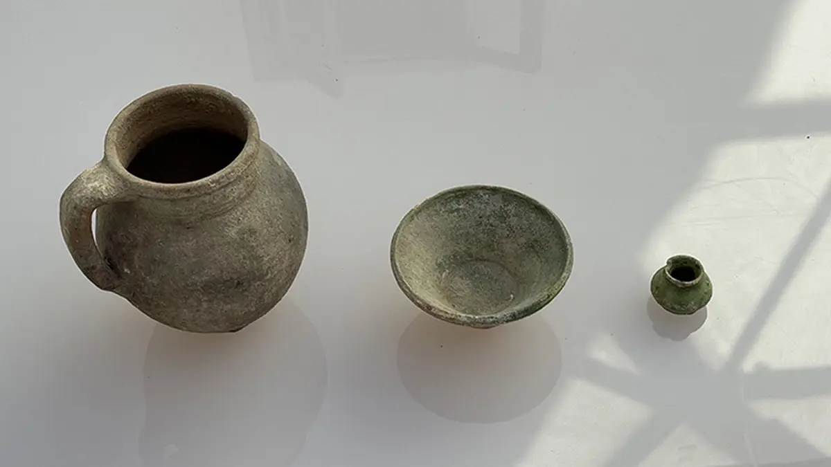 Glazed inkpots from the excavations