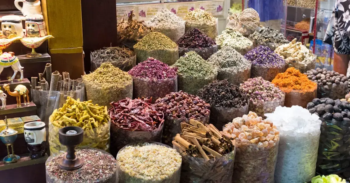 spices and seasonings at an eastern market