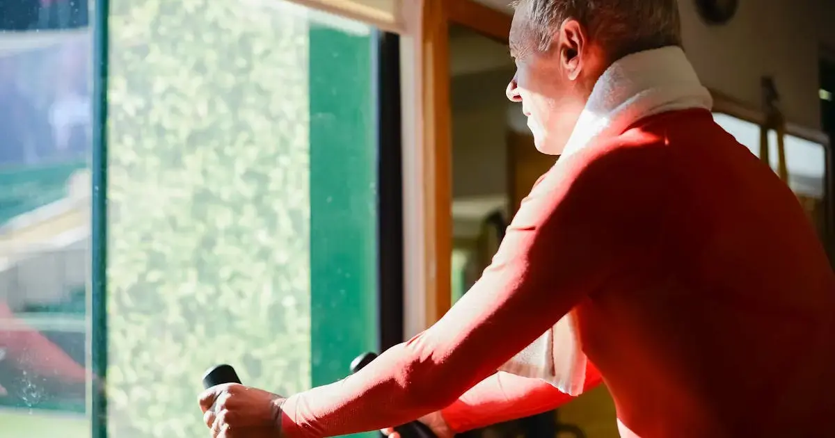 man on exercise machine