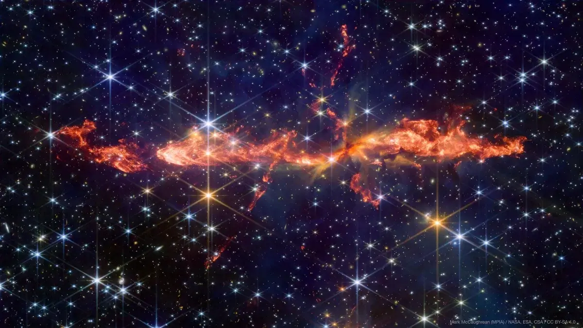 The James Webb Telescope captured a fiery dragon in the constellation Cassiopeia