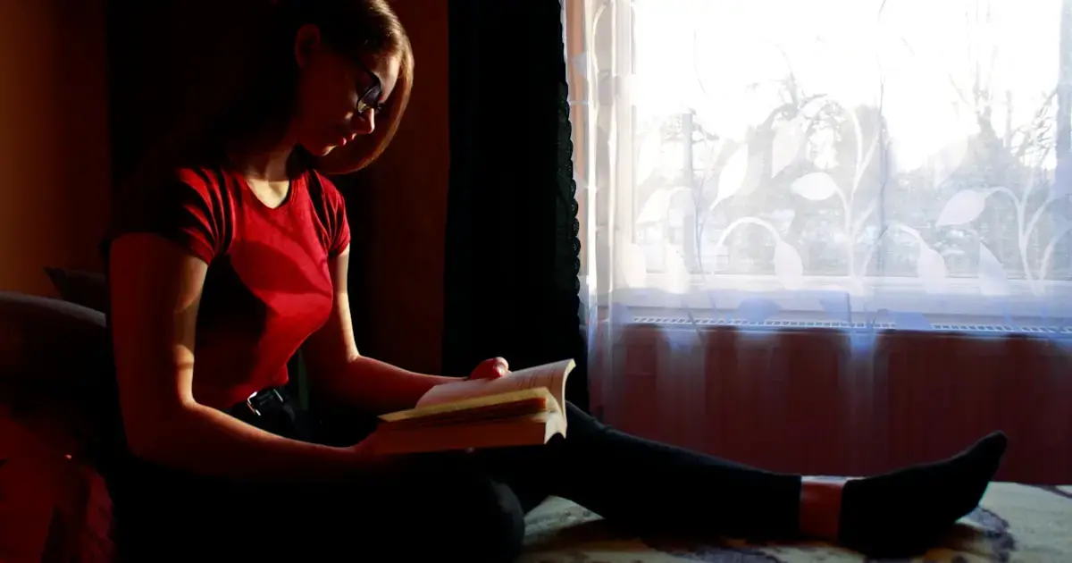 woman reading a book