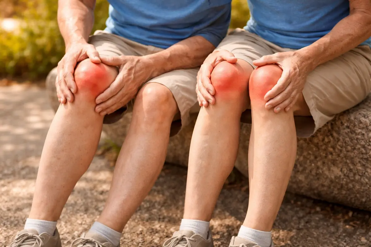 People with knee arthritis sitting on a bench