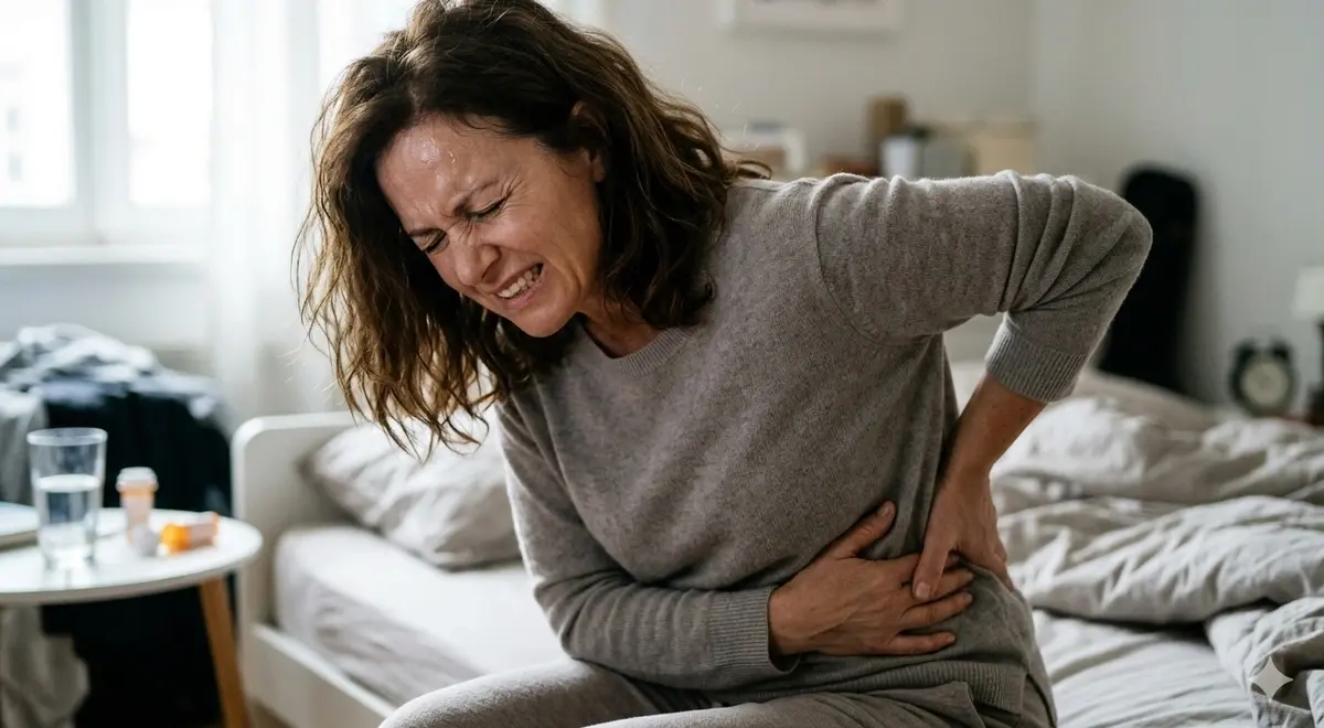 Woman suffering from kidney pain