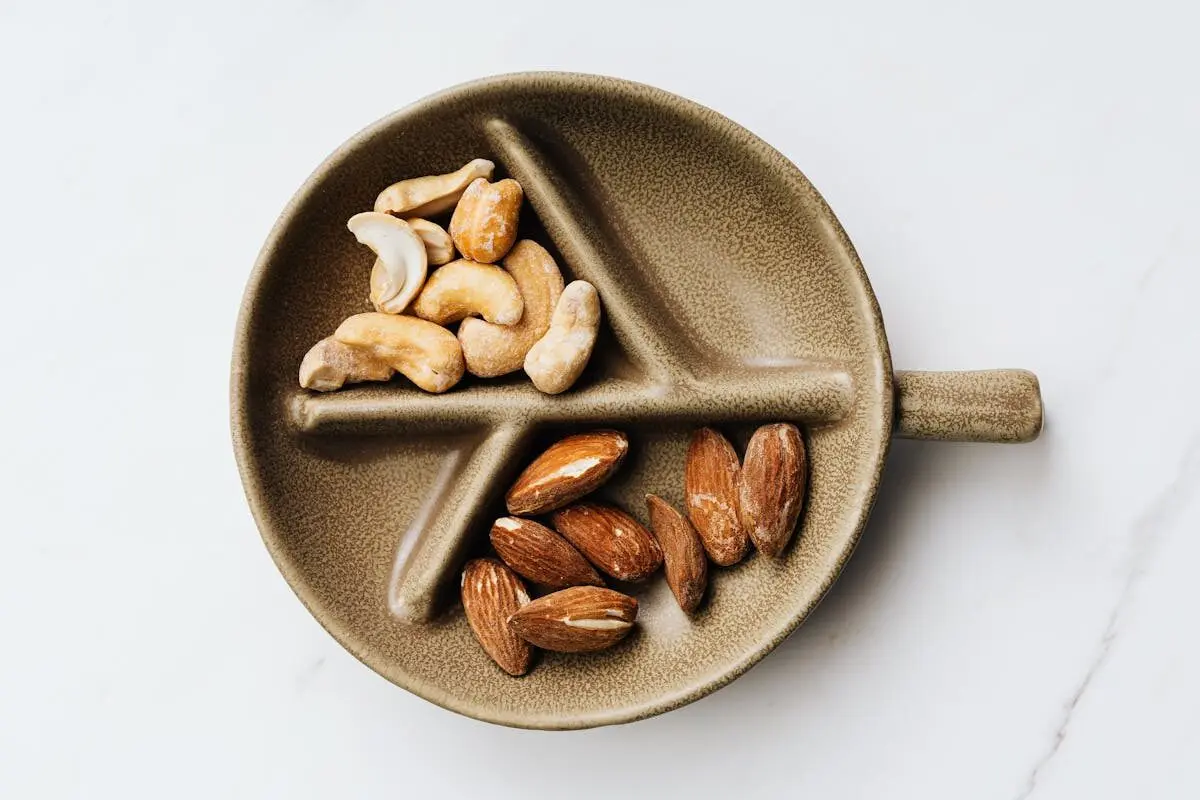 almonds on a plate