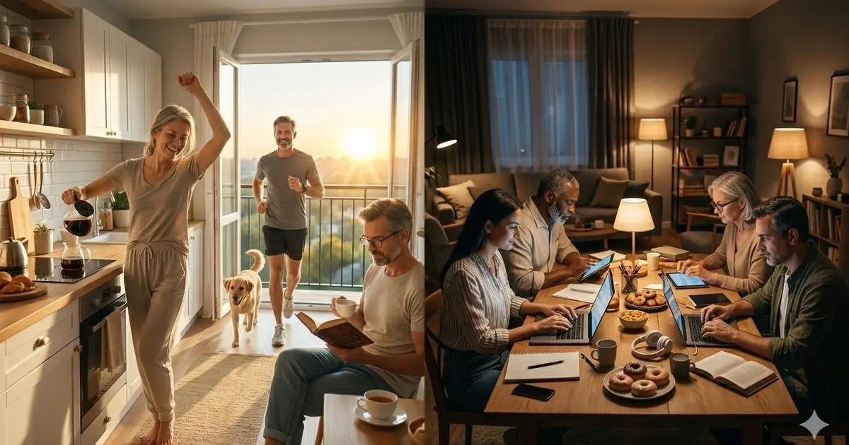 Owls are active in the evening, while larks are active in the morning