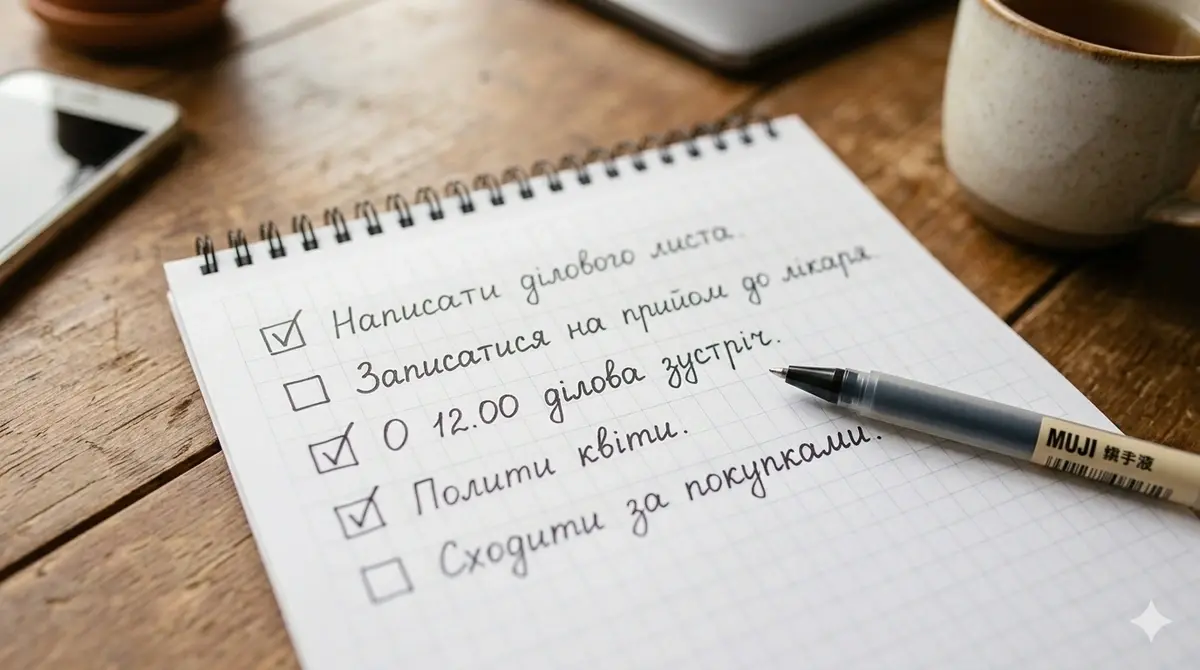 List of completed tasks