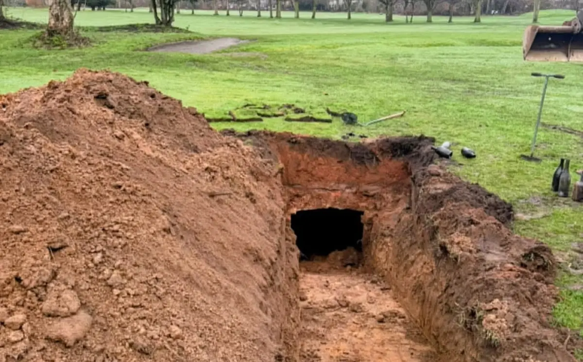 old wine cellar was hidden beneath a golf course