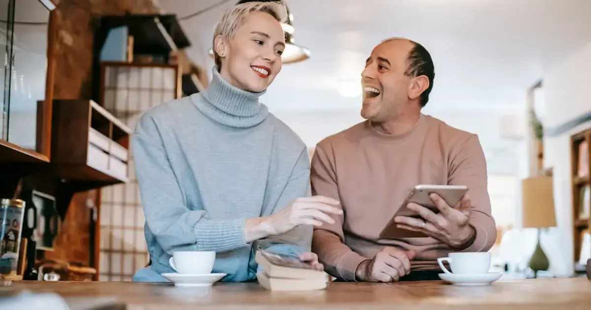 Adult couple having fun