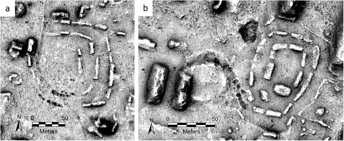 Constructions arranged in circles