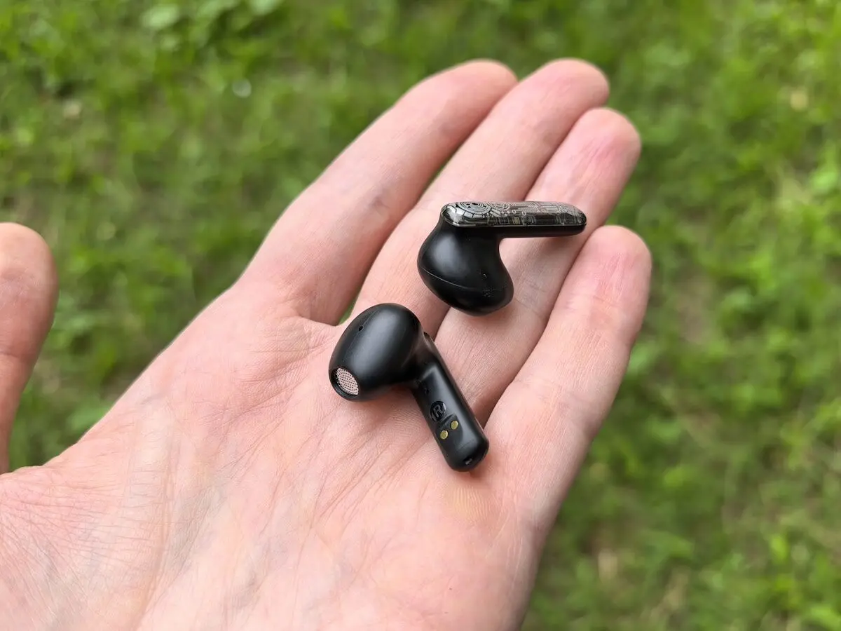 Headphones in a hand